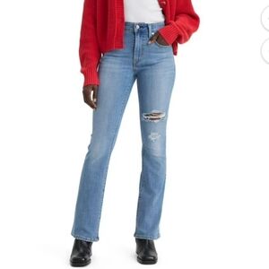 Levi's 725 High Rise Boot Cut Jeans Women's Denim Stretch Medium Blue 27.